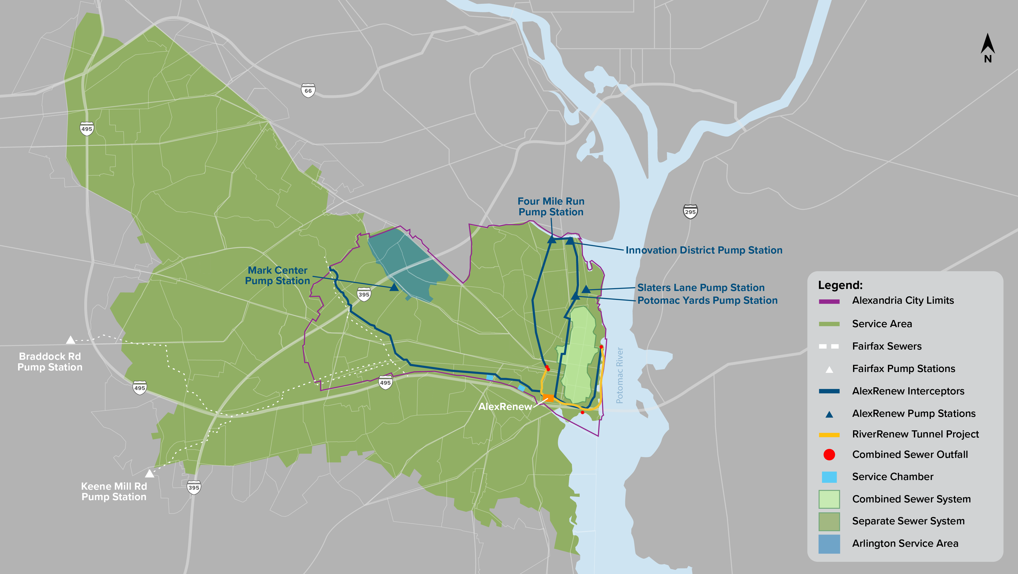 AlexRenew Service Area Map